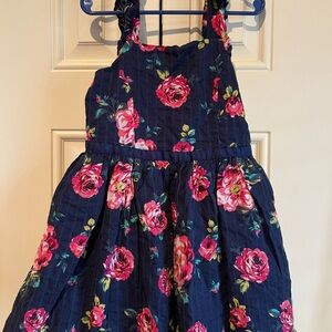Zunie Navy Sundress with Pink Rose Print